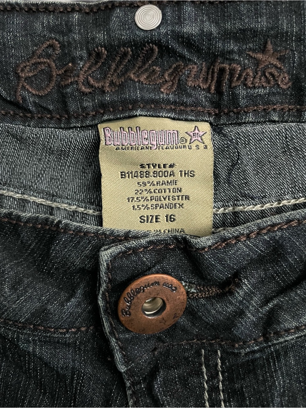 Bubblegum Dark Black Wash Bootcut Jeans